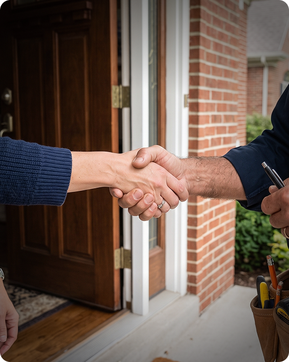 Handshake at a Naperville front door