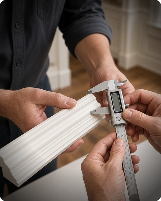 Measuring trim profile with calipers